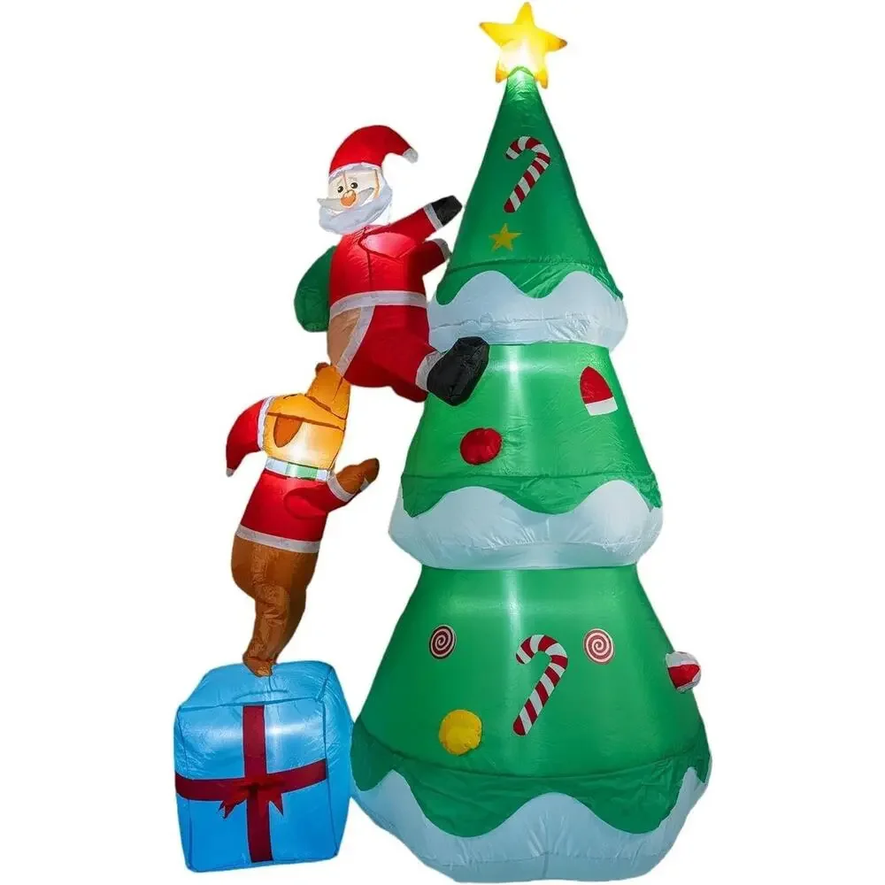 7FT‎ Inflatable Christmas Tree , Santa Claus Blow UP LED Outdoor Yard Decoration